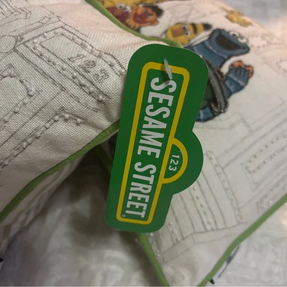 2 Brand New Sesame Street Character Throw Pillows Set Zip with Green Trim - Picture 8 of 9